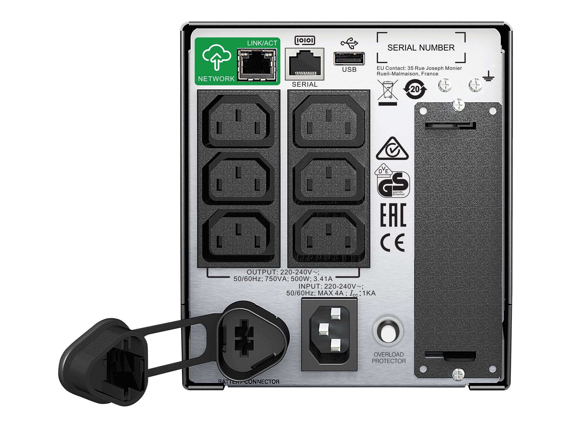 APC SMT750IC Smart-USV 750 VA/ 500Watt LCD, 230 V, mit SmartConnect APC SMT750IC Smart-USV 750 VA/ 500Watt LCD, 230 V, mit SmartConnect