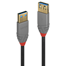 LINDY 0,5m USB 30 Typ A Verlaengerungskabel A male female Anthra Line