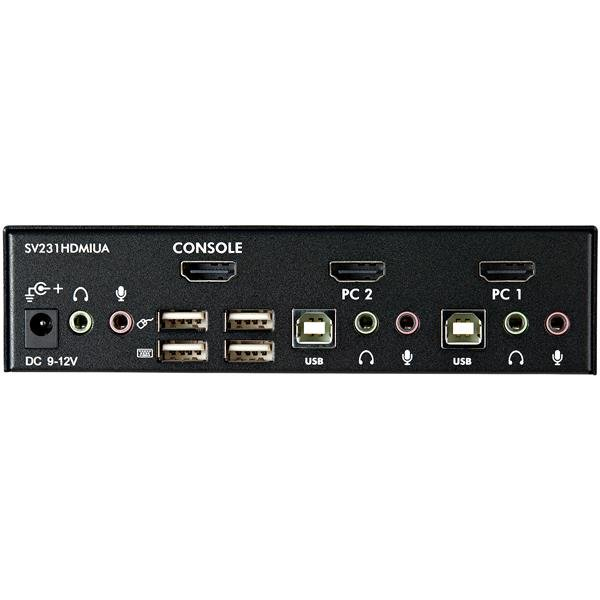 StarTech.com 2 Port USB HDMI KVM Switch / Umschalter mit Audio und USB 2.0 Hub - KVM-/Audio-/USB-Switch - 2 Anschlüsse