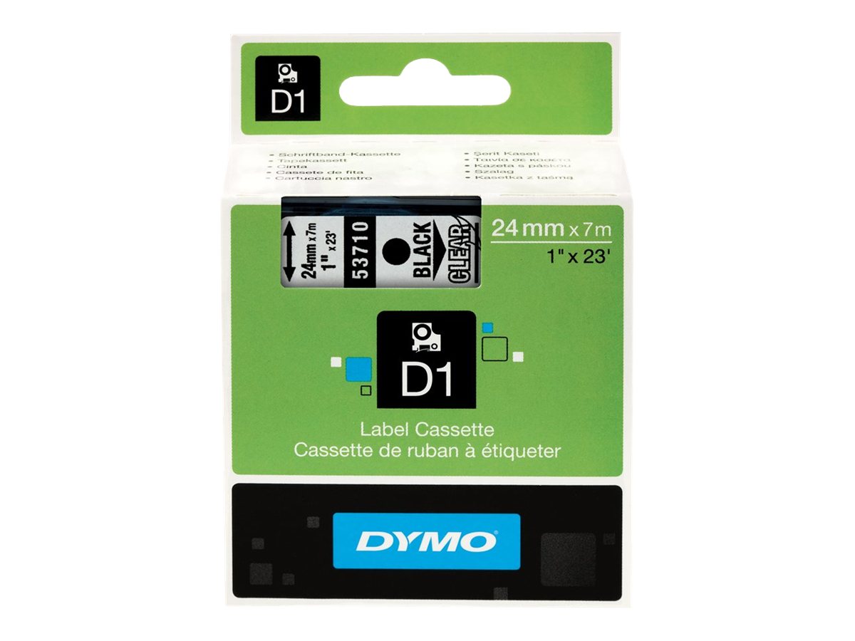 DYMO Schriftband D1 53710 S0720920, 24 mm, schwarz auf transparent, 1 St