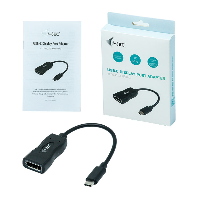 ITEC USB C auf Display Port Adapter 1x DP 4K 60Hz Ultra HD kompatibel mit Thunderbolt 3
