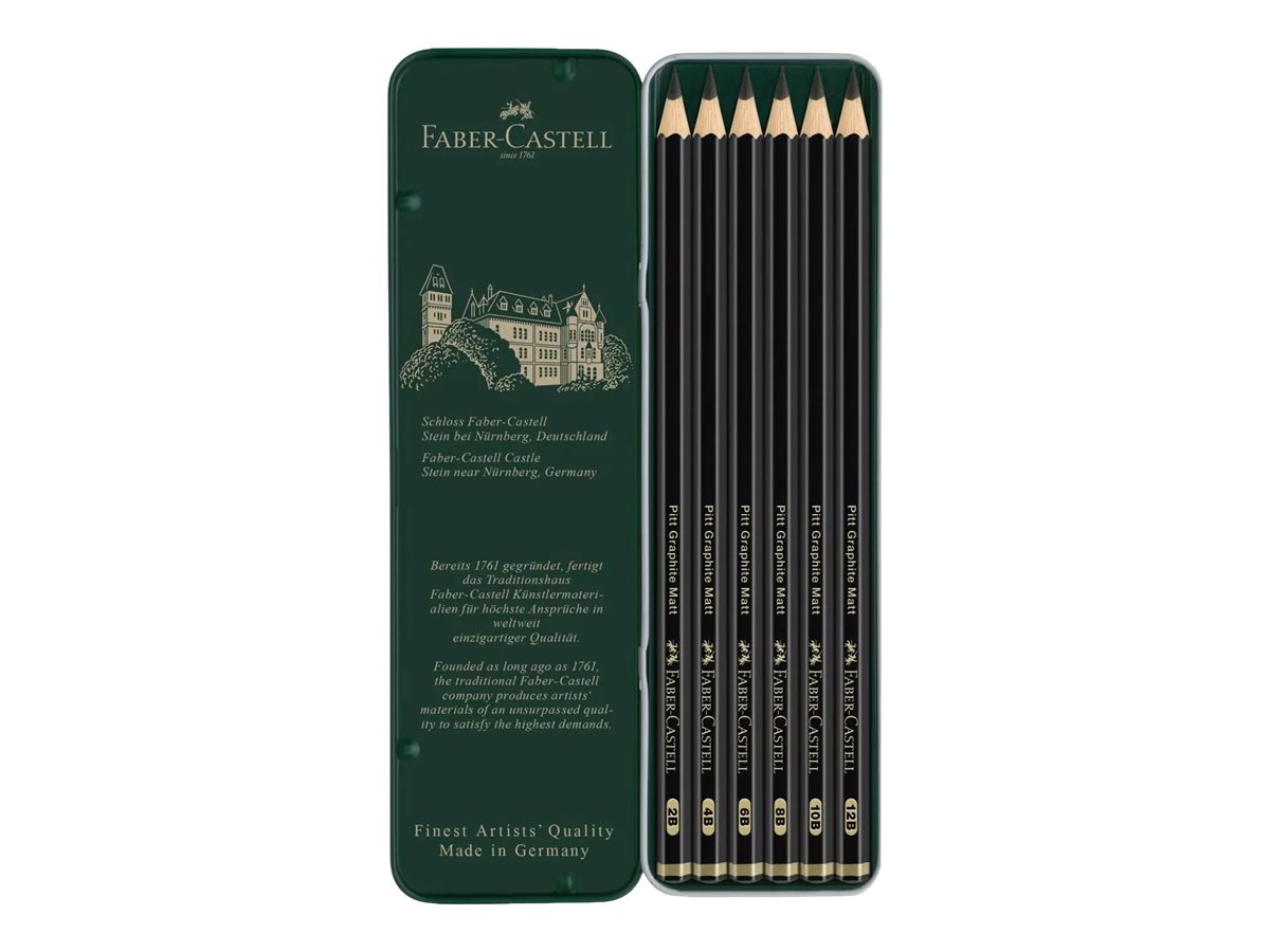 FABER-CASTELL Pitt Graphite Matt Graphitstifte schwarz, 6 St. FABER-CASTELL Pitt Graphite Matt Graphitstifte schwarz, 6 St.