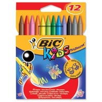 BIC Kids Plastidecor Wachsmalstifte farbsortiert, 12 St.