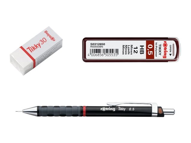 rotring Tikky Druckbleistift-Set schwarz HB 0,5 mm, 1 Set
