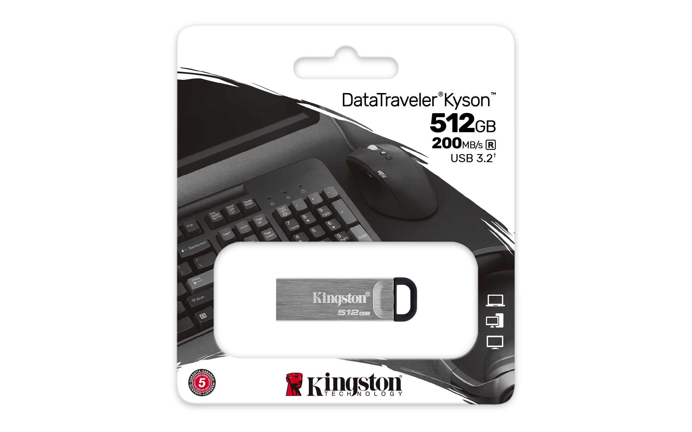 KINGSTON 512GB DataTraveler Kyson 200MBs Metal USB 32 Gen 1