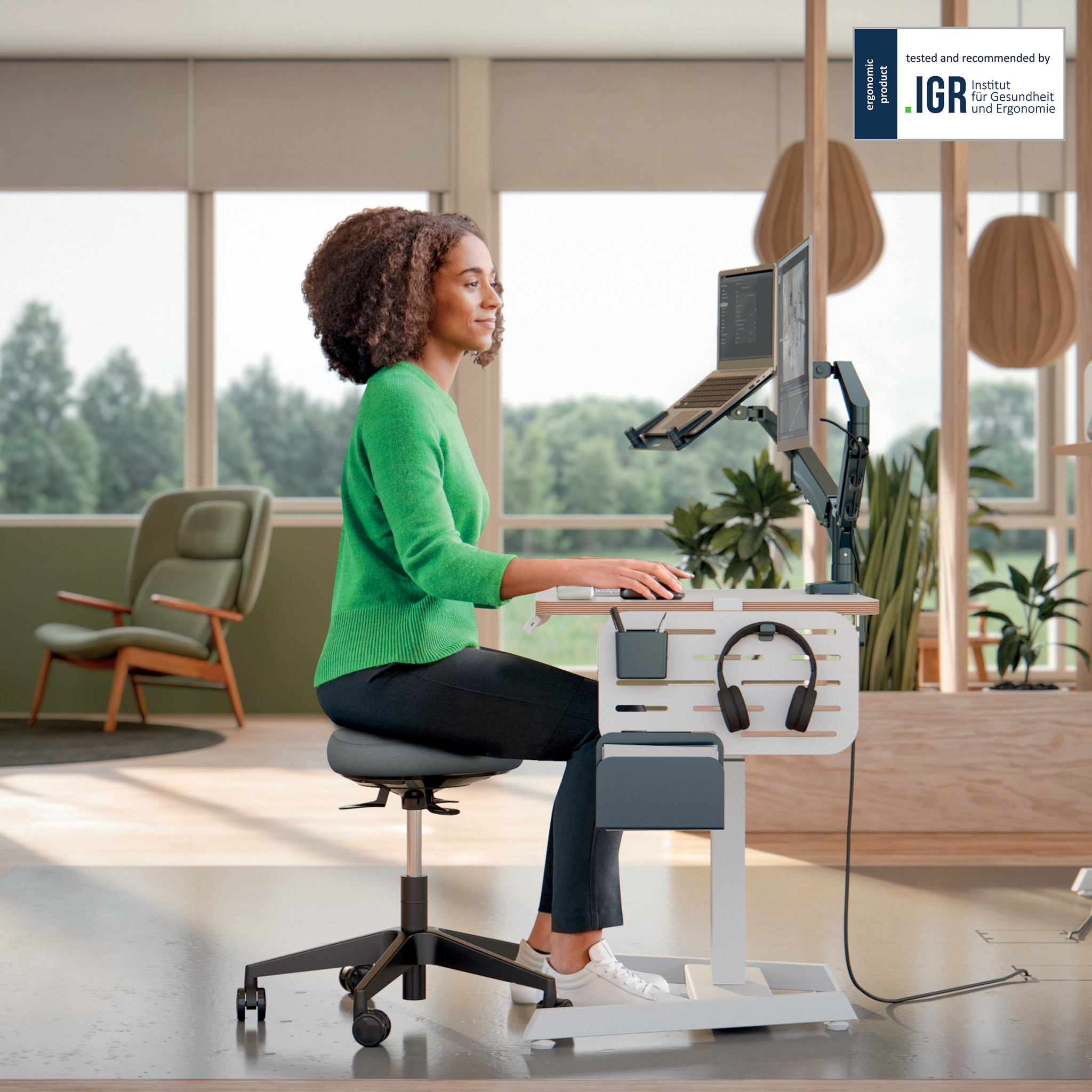 Esselte Leitz Ergo Active Bürohocker grau