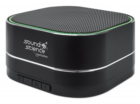MANHATTAN Sound Science Metallic LED BluetoothLautsprecher Bluetooth 50 Mikrofon Bedienelemente FMRadio MicroSDSlot schwarz