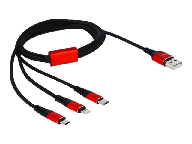 Delock USB Ladekabel 3 in 1 fuer Lightning / Micro USB / USB Type-C 1 m Delock USB Ladekabel 3 in 1 fuer Lightning / Micro USB / USB Type-C 1 m