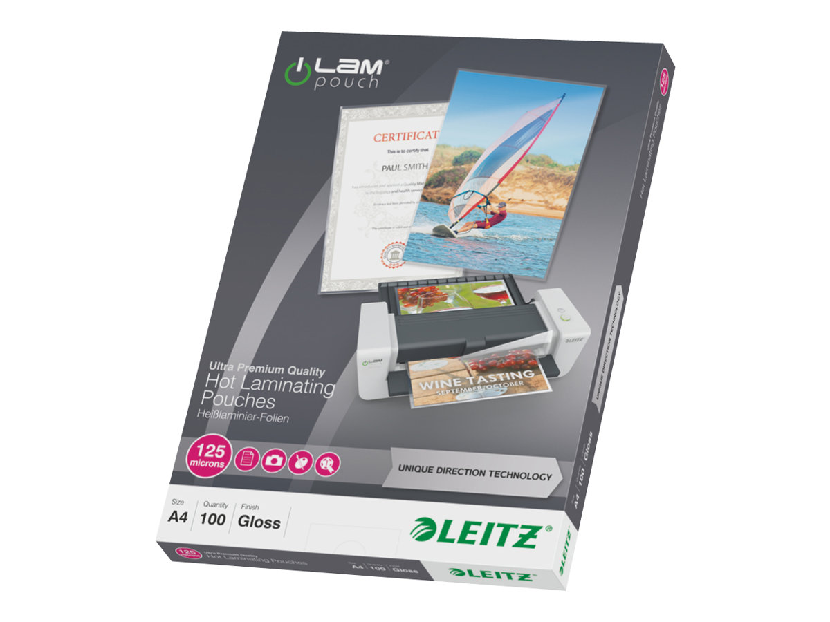100 LEITZ UDT Laminierfolien glaenzend fuer A4 125 micron