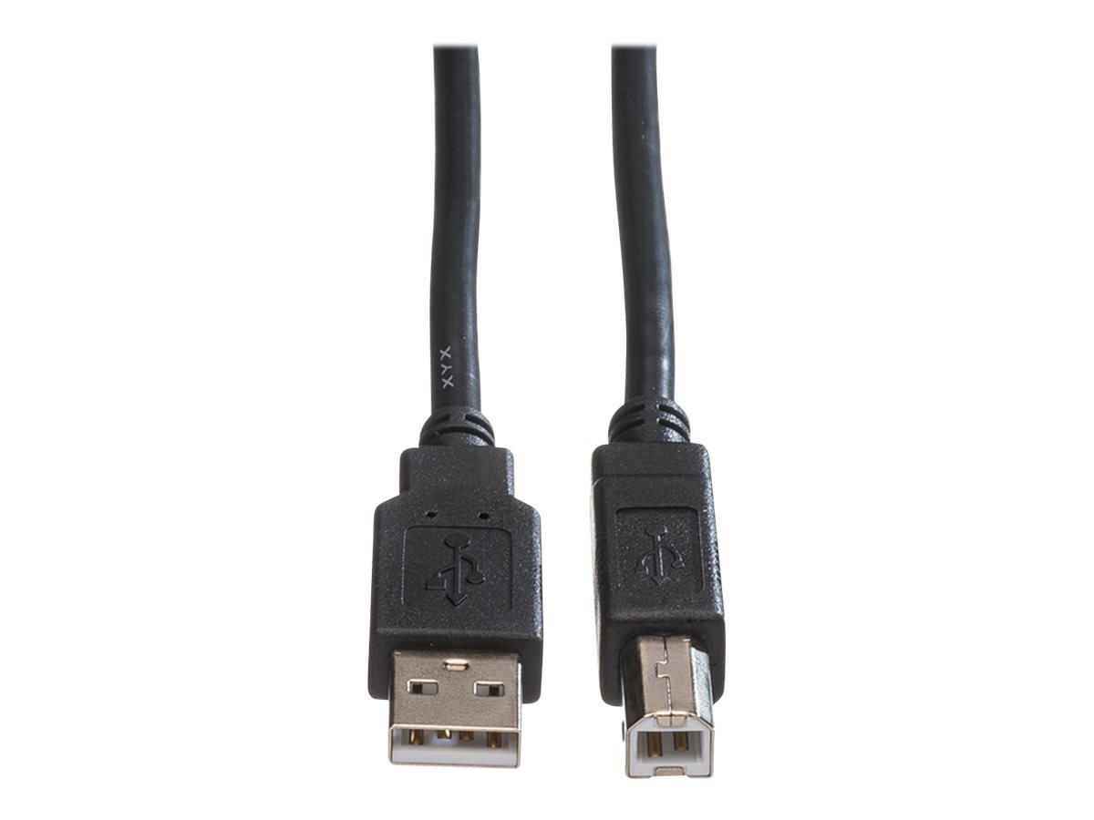 ROLINE USB 20 Kabel Typ AB schwarz 0,8m
