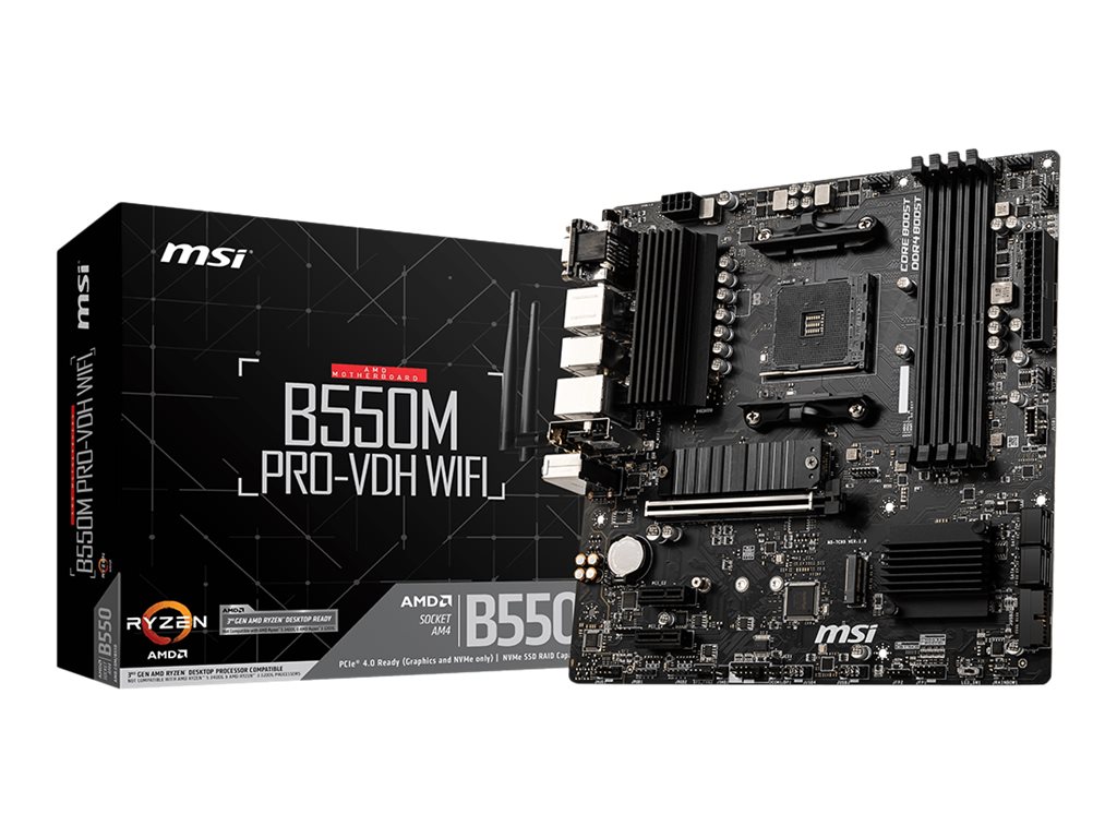 MSI B550M PRO-VDH WIFI M-ATX AMD Socket AM4 Dual Channel DDR4 MSI B550M PRO-VDH WIFI M-ATX AMD Socket AM4 Dual Channel DDR4