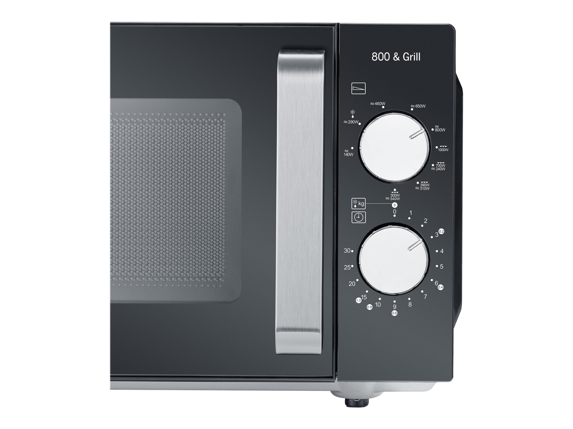 SEVERIN MW 7762 Mikrowelle 800 Watt schwarz, edelstahl