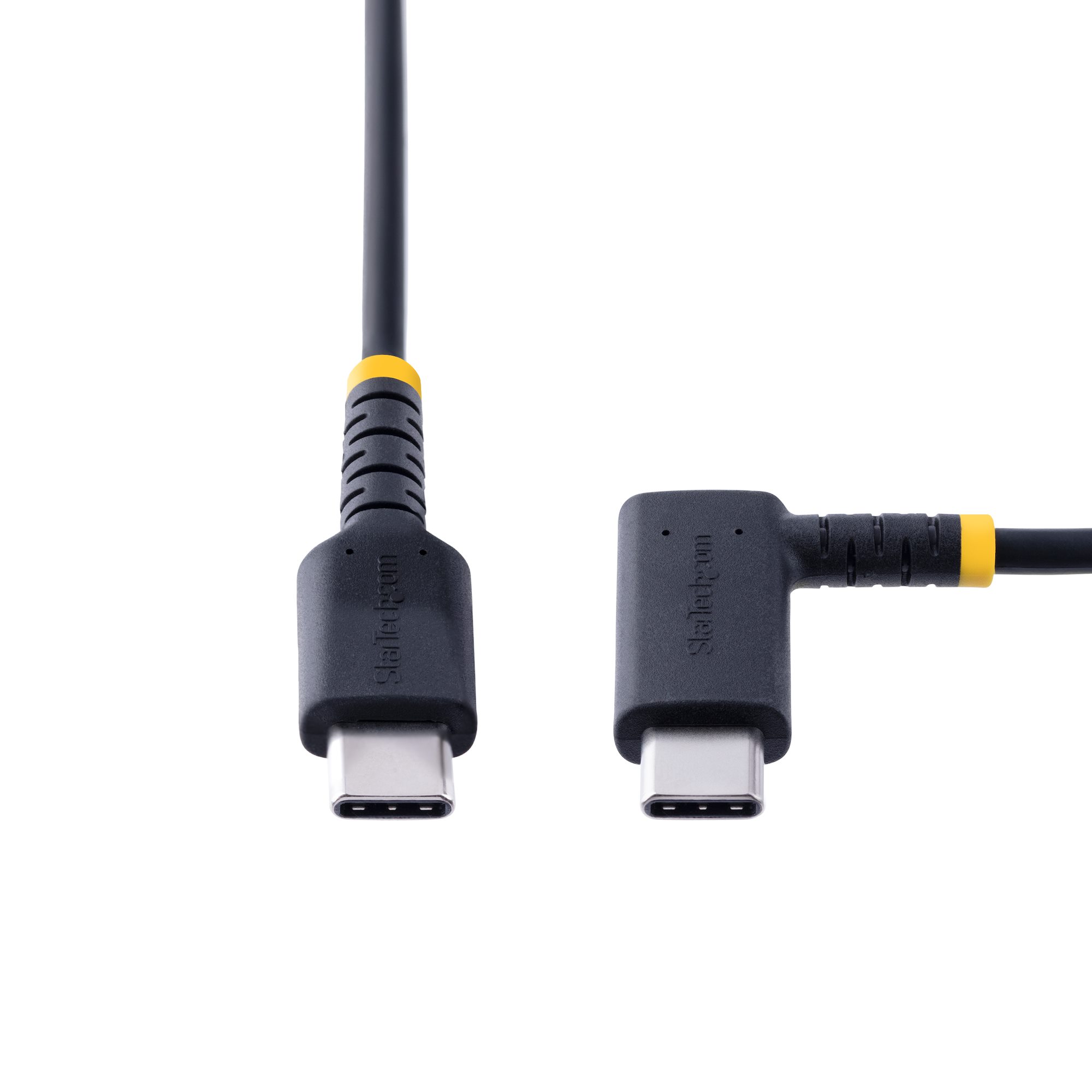 STARTECHCOM 6in 15cm USB C Charging Cable Right Angle 60W PD 3A Heavy Duty Fast Charge USBC Cable Durable Rugged Aramid Fiber