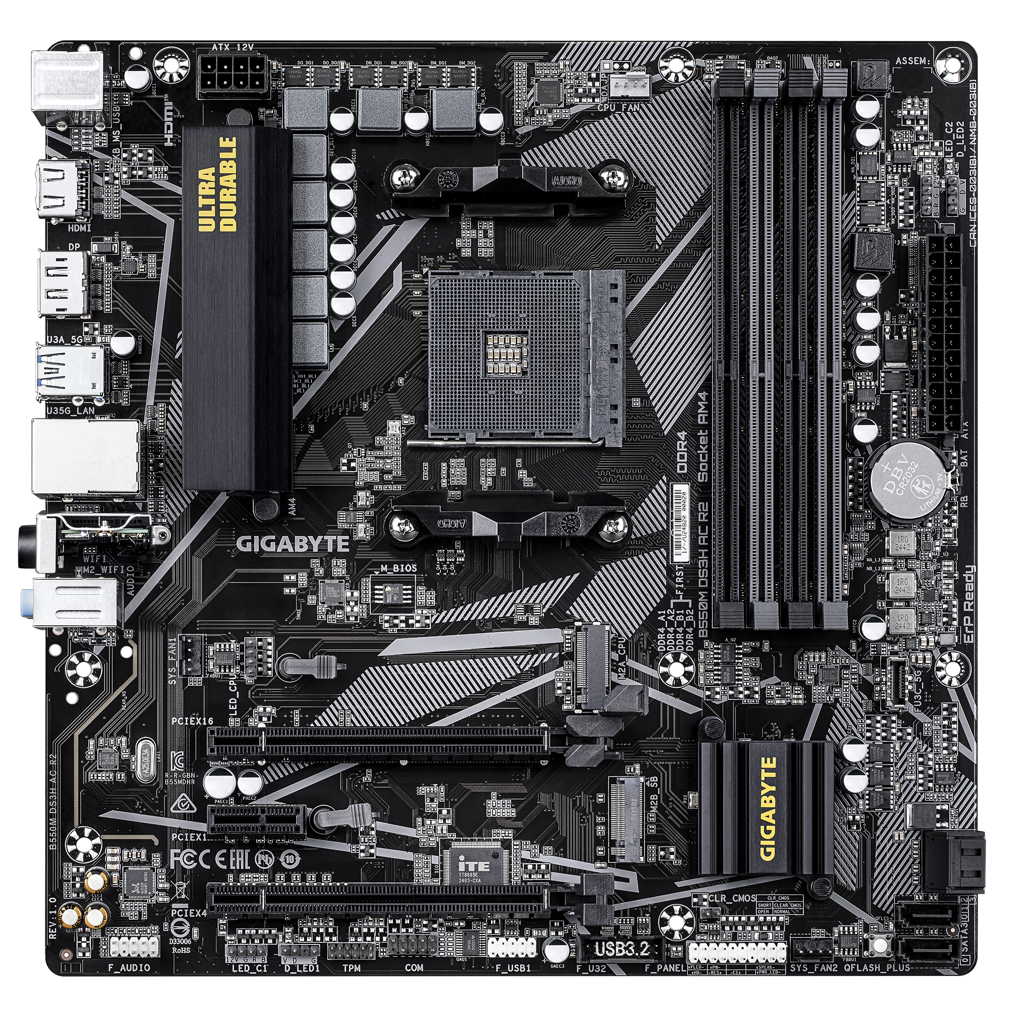 GIGABYTE B550M DS3H AC R2 AM4 4xDDR4 4xSATA 2xM2