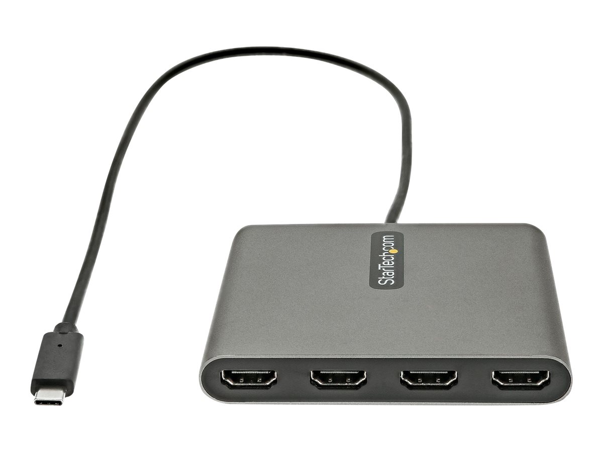 StarTech.com USB-C auf 4x HDMI Adapter - Externe Video- und Grafikkarte - USB Type-C auf Quad HDMI Display Adapter Dongle - 1080p 60Hz - Multi Monitor Splitter - Windows (USBC2HD4) - Adapterkabel - HDMI / USB - 50 cm