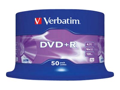 50 verbatim DVD+R 4,7 GB 50 verbatim DVD+R 4,7 GB