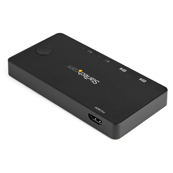 STARTECHCOM 2Port USBC KVM Switch 4K 60Hz HDMI Kompakter UHD Desktop KVM Switch mit USBTypCKabeln Busbetrieben