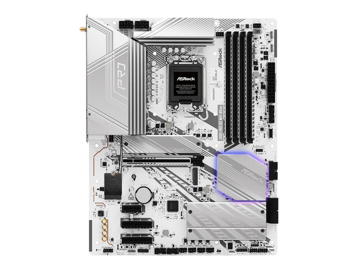 ASRock Mainboard Z890 Pro RS WiFi White - ATX - Socket LGA1851 - Intel Z890