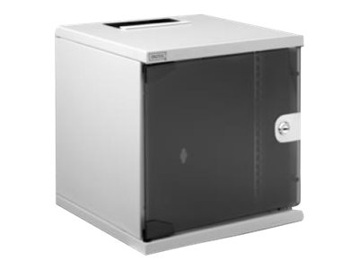 DIGITUS Wandgehäuse 10; 6HE; Grau, Glastür