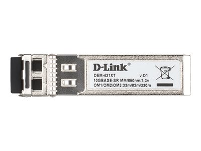 D-LINK DEM-431XT 10GE SFP+ SR Transceiver 850nm Multi-Mode Duplex LC Connector 80m mit OM 1+2 300m mit OM3