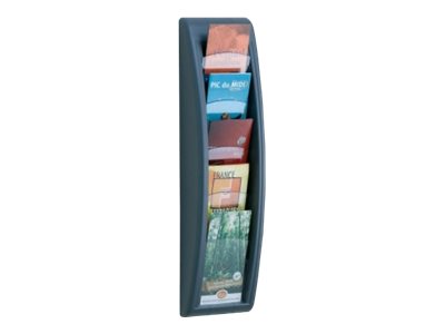 PAPERFLOW Wandprospekthalter Kompakt anthrazit 13 DIN A4 5 Fächern 18,0 x 9,0 x 65,5 cm, 1 St