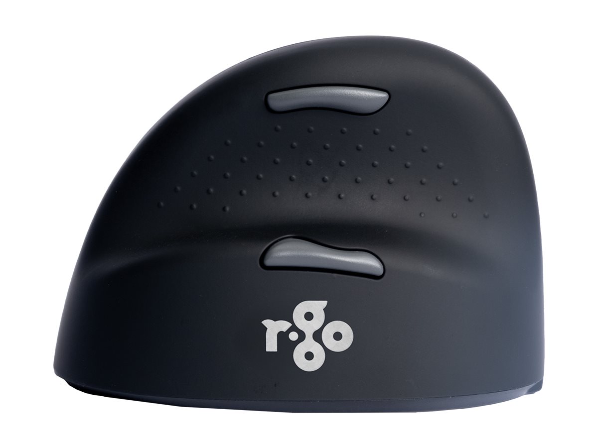 r-go HE Ergo Vertical Mouse Groesse M links Maus ergonomisch kabellos schwarz, silber
