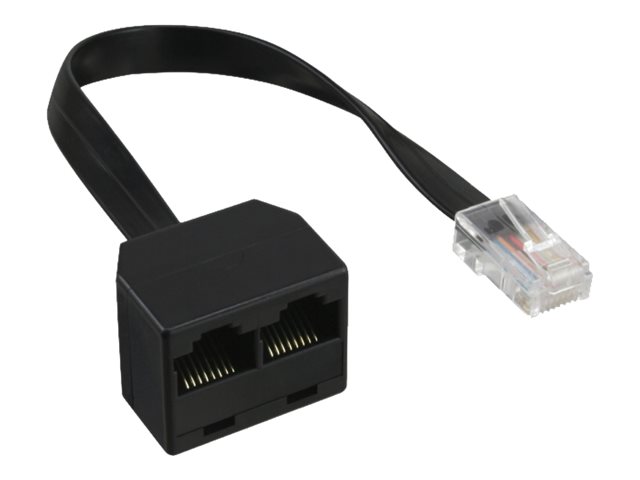 INLINE ISDN Verteiler 1x RJ45 St an 2x RJ45 Bu 8P8C mit 15cm Kabel ohne Endwiderstaende