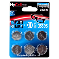 6 HyCell Knopfzellen CR2025 3,0 V