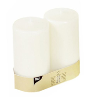 2 STARPAK Stumpenkerze weiss