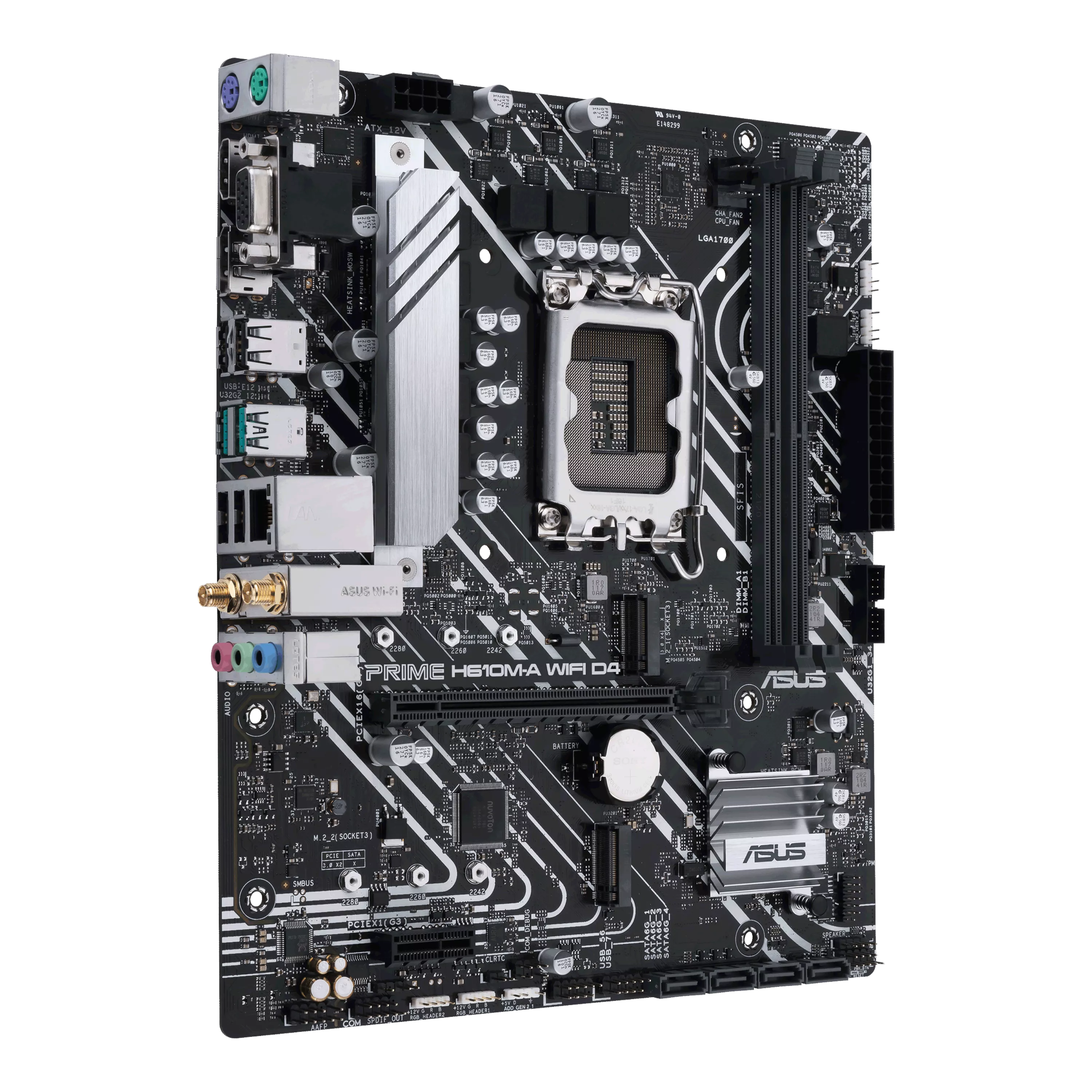 ASUS PRIME H610MA WIFI D4 Intel H610 LGA 1700 2DDR4 1xPCIe 40 x16 2xM2 4xSATA 6Gbs 4xUSB 32 microATX MB