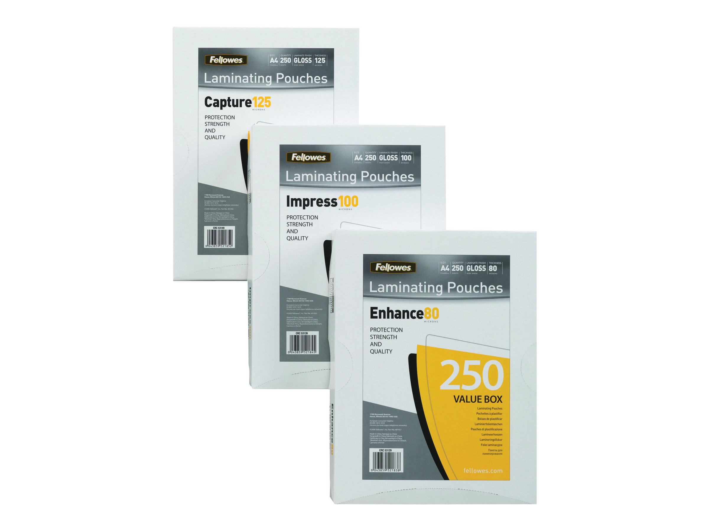 100 Fellowes Enhance80 ImageLast Laminierfolien glÃ¤nzend fÃ¼r A5 80 micron