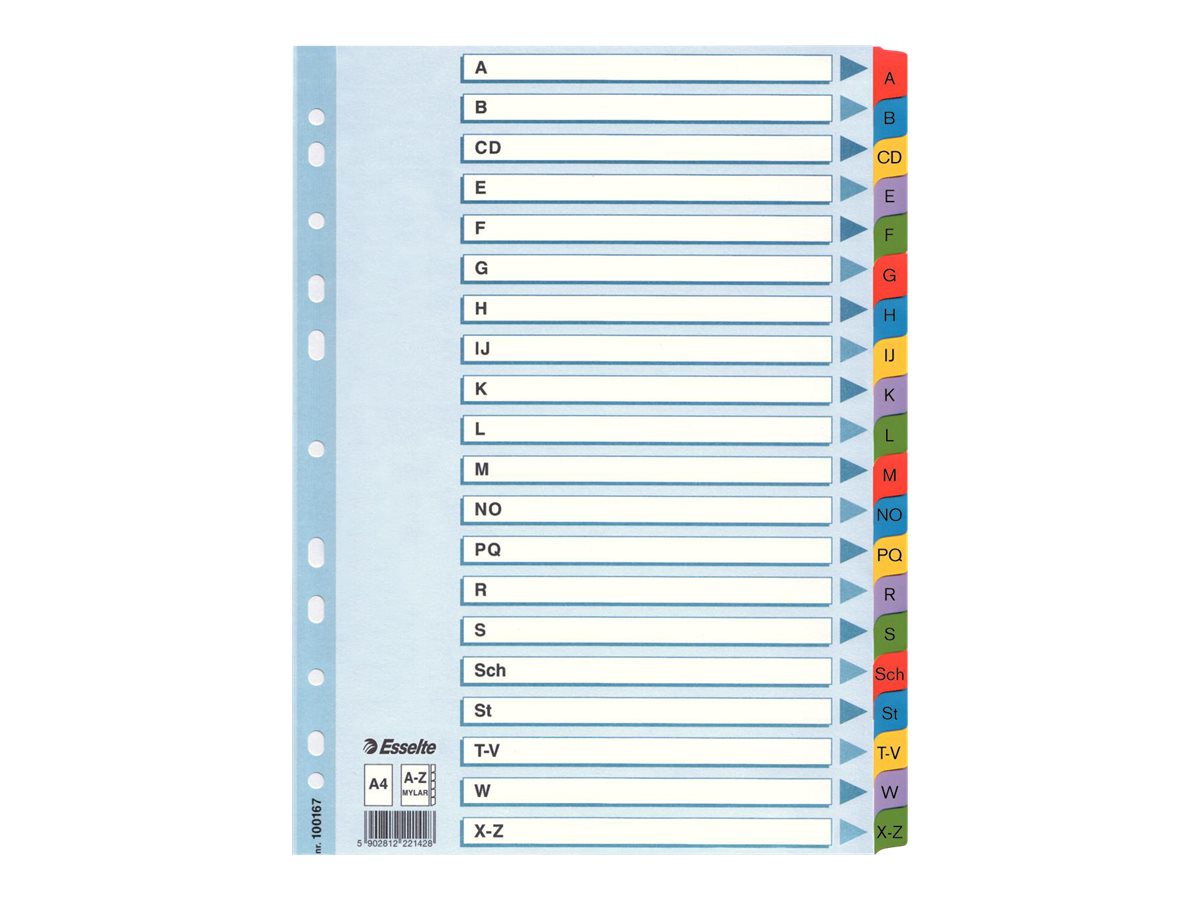 Esselte Ordnerregister Vollformat A-Z farbig 20-teilig, 1 Satz Esselte Ordnerregister Vollformat A-Z farbig 20-teilig, 1 Satz