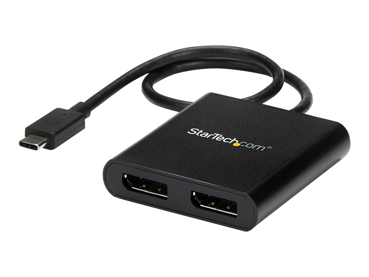 STARTECH.COM USB-C auf DisplayPort Multi-Monitor Splitter - 2-Port MST Hub - USB C zu 2x DP Splitter - USB Typ C zu DP MST Hub