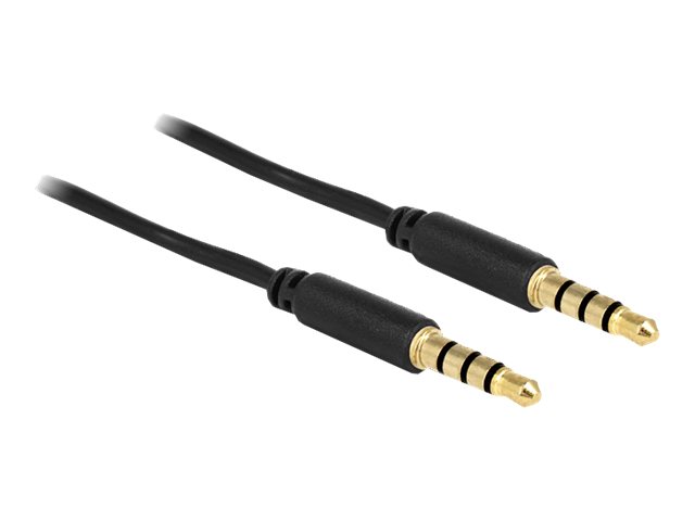 Delock Kabel Klinke 3,5 mm 4 Pin Stecker Stecker 3 m schwarz