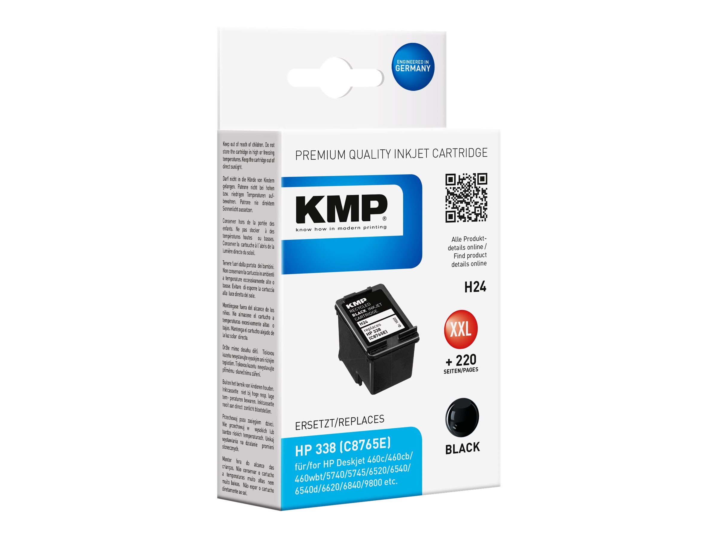 KMP H24 schwarz Druckerpatrone kompatibel zu HP 338 (C8765E) KMP H24 schwarz Druckerpatrone kompatibel zu HP 338 (C8765E)