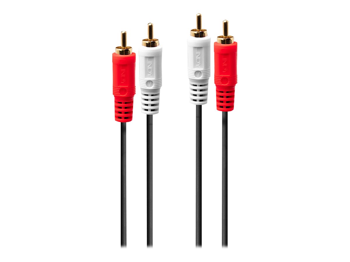 LINDY Audiokabel Stereo 2x RCA Male an 2x RCA male 1m vergoldet