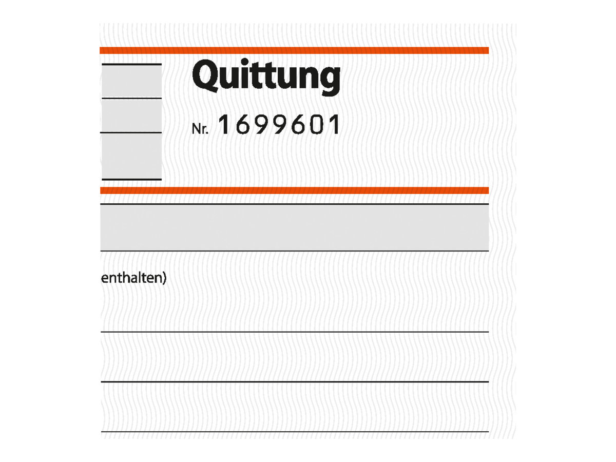 SIGEL Quittung mit MwSt separat ausgewiesen, mit fortlaufenden Nummern Formularbuch SD121, 1 St