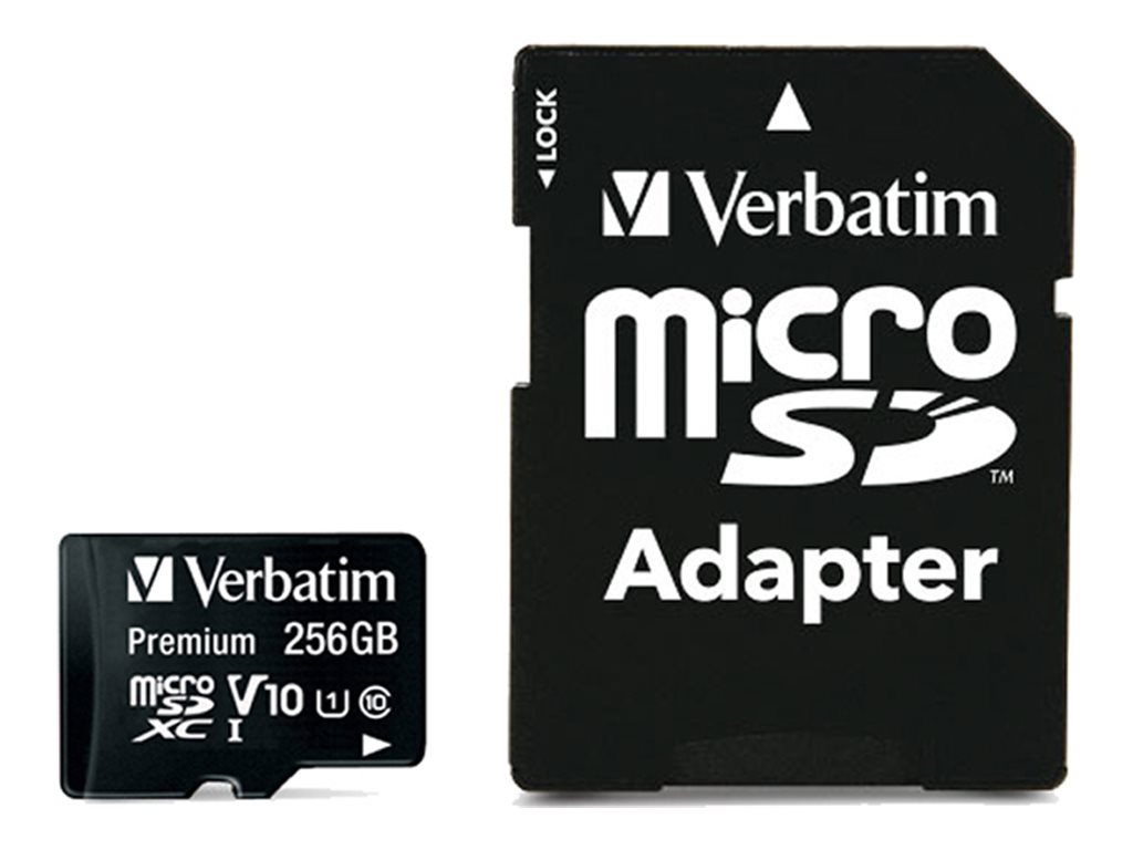 Verbatim microSDXC Speicherkarte 256 GB UHS-I Premium Class 10 + SD Adapter
