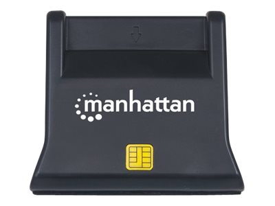 MANHATTAN USB-/SIM-Kartenlesegeraet mit Standfuss USB-Smartcard USB 2.0 Kontaktlesegeraet schwarz MANHATTAN USB-/SIM-Kartenlesegeraet mit Standfuss USB-Smartcard USB 2.0 Kontaktlesegeraet schwarz