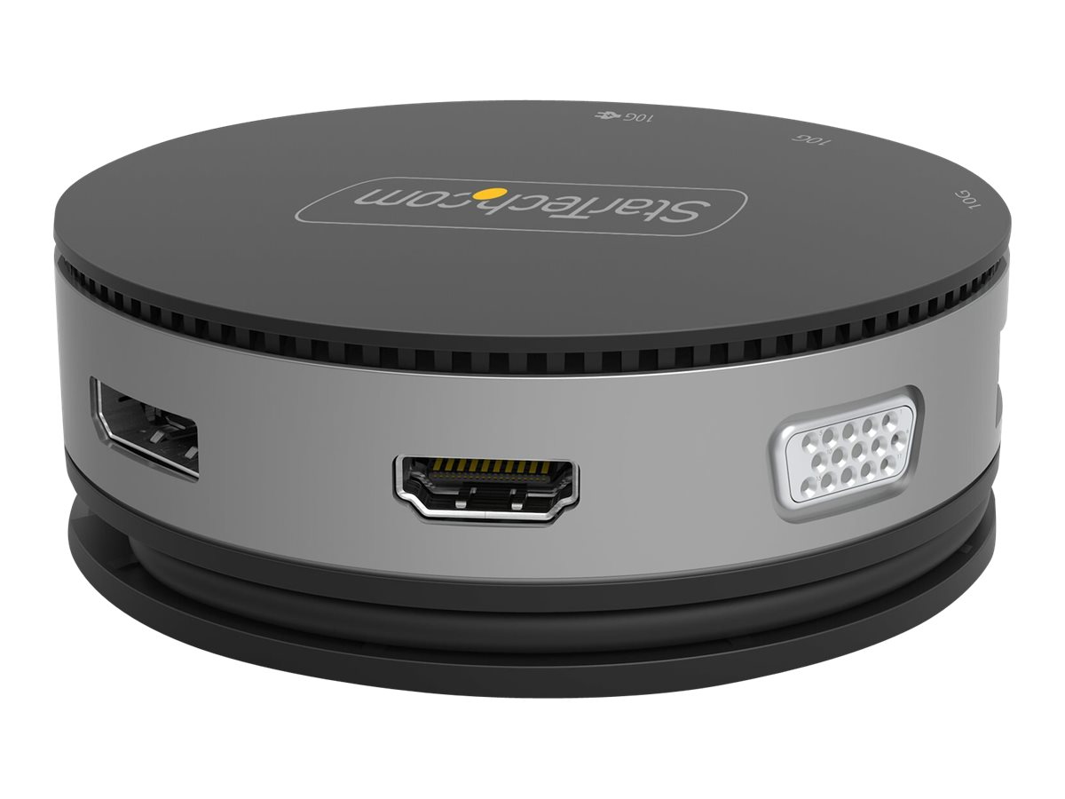 STARTECH.COM USB-C Multiport Adapter - USB Type-C 10Gbps Mini Dock 4K 60Hz HDMI/DisplayPort/1080p VGA - 75W PD Passthrough