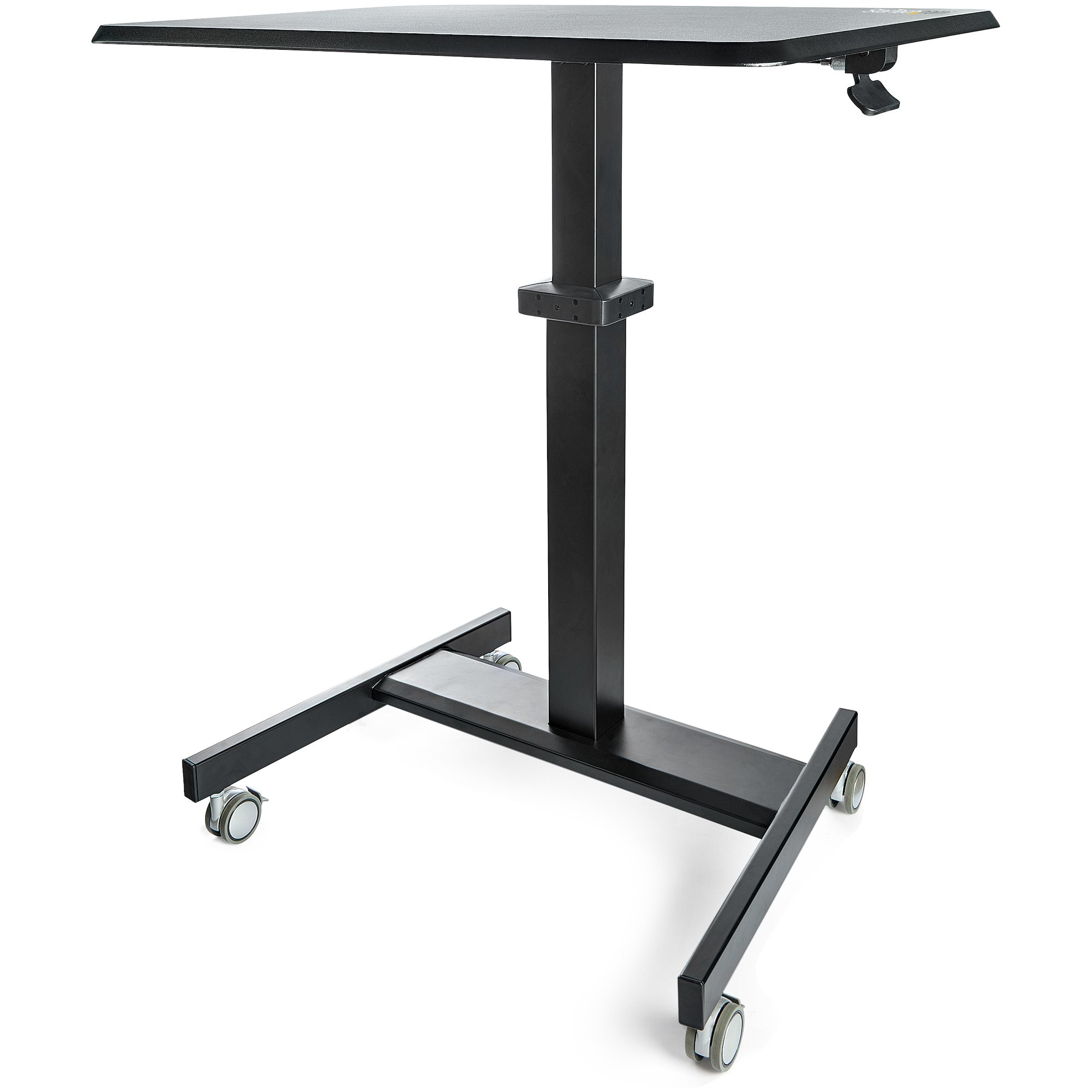 STARTECHCOM Mobiler Stehpult Tragbarer SitzstAender Ergonomischer hOehenverstellbarer Wagen Rollender ComputerLaptopArbeitspl