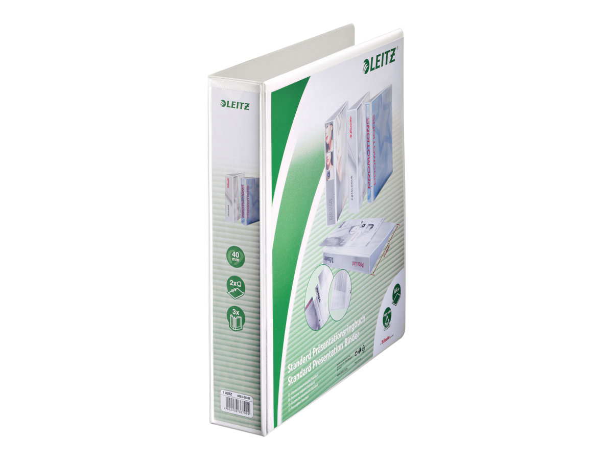 4 LEITZ Präsentationsringbücher 2-Ringe weià 6,3 cm DIN A4 4 LEITZ Präsentationsringbücher 2-Ringe weià 6,3 cm DIN A4