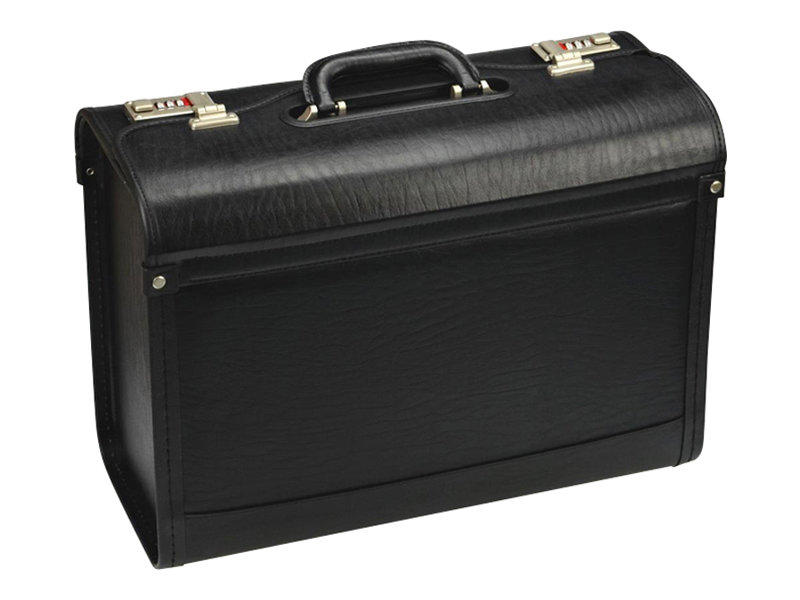 Alassio Pilotenkoffer GENOVA Lederimitat schwarz 46,0 x 20,5 x 35,0 cm