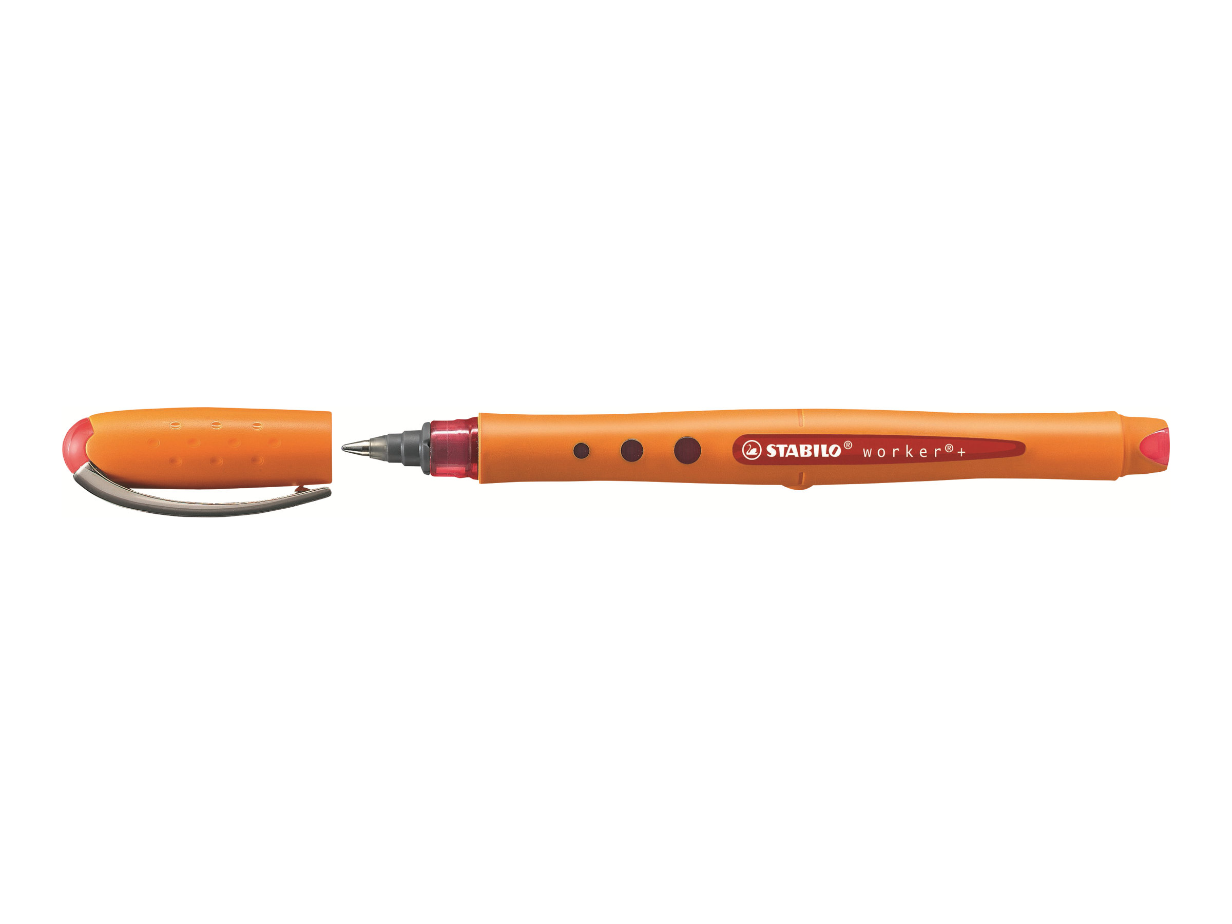 STABILO worker®+ Tintenroller orange 0,5 mm, Schreibfarbe: rot, 1 St. STABILO worker®+ Tintenroller orange 0,5 mm, Schreibfarbe: rot, 1 St.