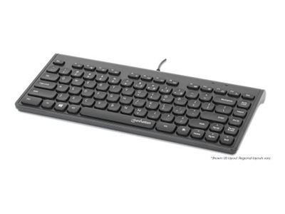 MANHATTAN Slim USB Mini-Tastatur 12 Multimedia-/Funktionstasten integriertes 1,5 m USB-A-Kabel kompaktes flaches Format schwarz MANHATTAN Slim USB Mini-Tastatur 12 Multimedia-/Funktionstasten integriertes 1,5 m USB-A-Kabel kompaktes flaches Format schwarz