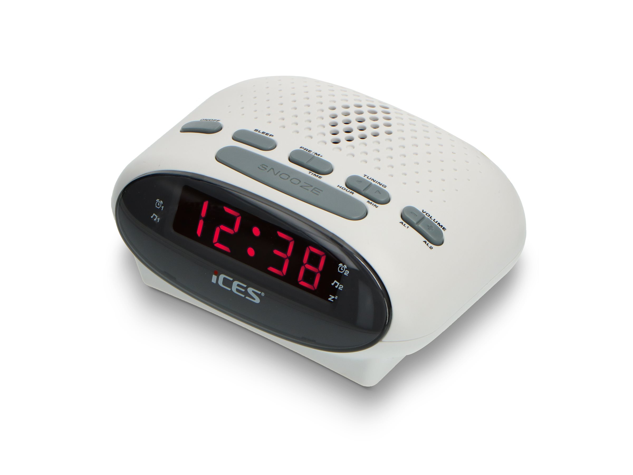 LENCO ICR210 FMUhrenradio Radiowecker, weiss