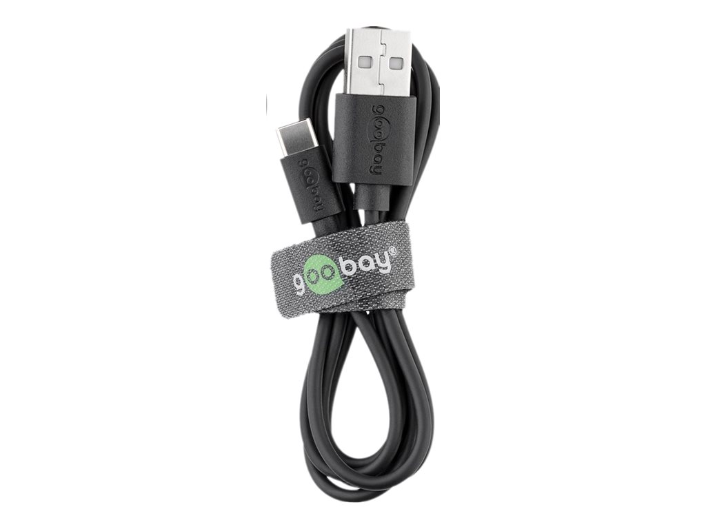goobay Ladekabel mit Adapter schwarz, KabellÃ¤nge: 1,0 m, 12 Watt
