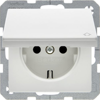 Berker Steckdose SCHUKO 47516079 polarweiss samt Berker Steckdose SCHUKO 47516079 polarweiss samt