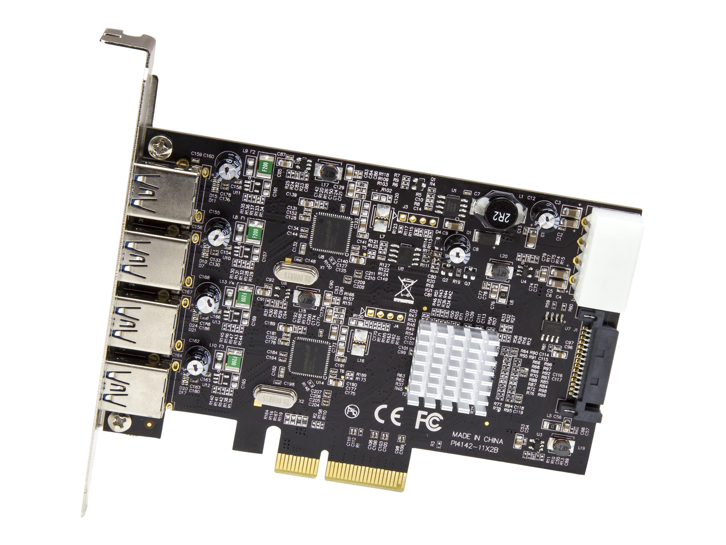 StarTech.com 4-Port USB PCIe Adapter - 10 Gbit/s USB 3.1/3.2 Gen 2 Typ-A PCI Express Erweiterungskarte mit 2 Controllern - 4x USB-A - USB-PCIe-Schnittstellenkarte - Windows/Mac/Linux (PEXUSB314A2V2) - USB-Adapter - PCIe 3.0 x4 - USB 3.1 Gen 2 x 4