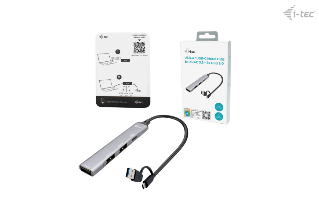ITEC USBAUSBC Metal HUB 1x USBC 31 3x USB 20